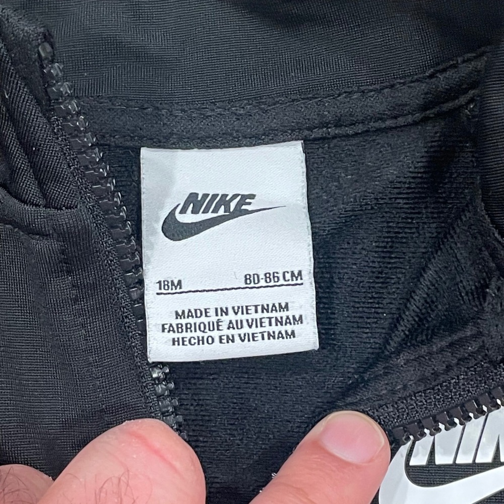 Nike Toddler Track Jacket Black Full Zip Multicolor Tape Logo 18M‎ - Picture 3 of 9